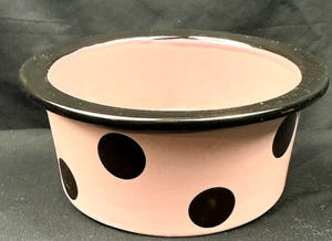 Large Sturdy Dog Bowl International Wares, Paw Ans Pink Polka Dots! - Picture 1 of 9
