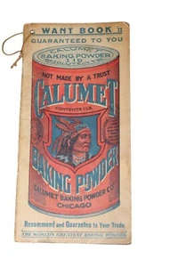 Early Calumet Baking Powder Chief Advertising Want Book Note Pad Chicago - Picture 1 of 4