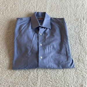 VanHeusen Dress Shirt, Neck 15.5, Blue, Cotton Blend, Pocket, Long Sleeve - Picture 1 of 8