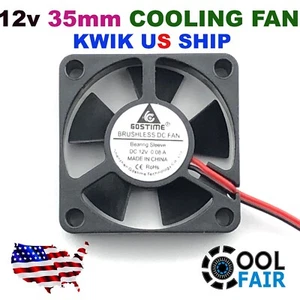 12V 35mm New Cooling Case Fan 35x35x10mm 3510 DC PC Computer 3D Printer CPU 2pin - Picture 1 of 5