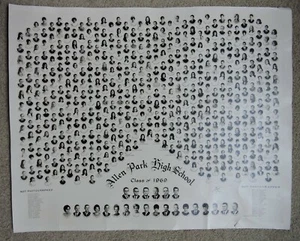 ALLEN PARK HIGH SCHOOL, MICHIGAN ~ PLAKATGRÖSSE KLASSENFOTO 1969 ~ JAHRBUCH, JAGUARE - Bild 1 von 3