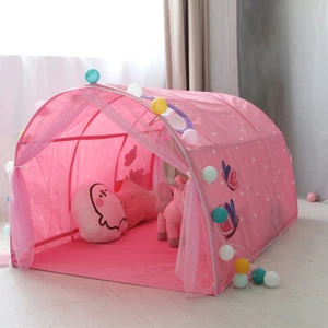 Tienda de campaña túnel cama para niños mosquitera rosa sala de sueños emergente casa de juegos plegable - Imagen 1 de 8