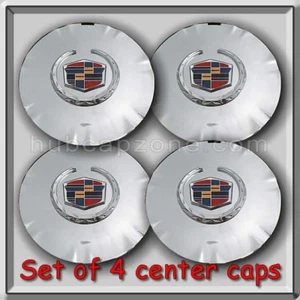 Set 4 of Chrome 2011-2012 Cadillac SRX 17"-18" Wheel Center Caps Replica Hubcaps - Picture 1 of 2