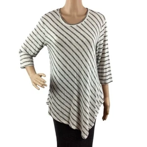 Vince Camuto Tunic Top Size M Gray Stripe - Picture 1 of 7