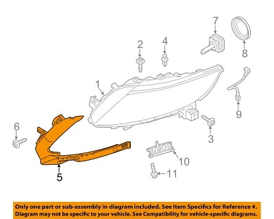 Componentes de faros delanteros Ford OEM 13-16 MKS DA5Z17C972A Foto 1 de 2