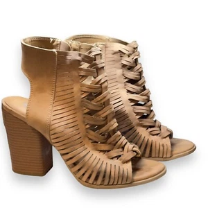 DV by Dolce Vita Size 11 Taupe Alyson Open Toed Chunky Heel Sandals Shoes - Picture 1 of 17