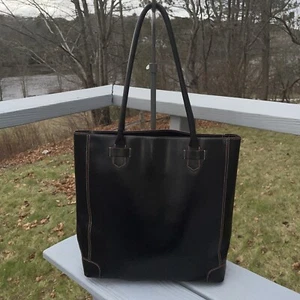Lodis shoulder hobo tote black with red piping zip opening organization pockets - Picture 1 of 8
