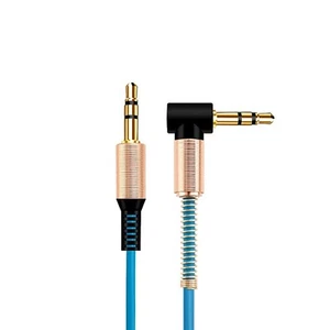 AUX Cable Cord L-Shaped 3.5mm Male to Male Right Angle Car Audio Headphone Jack - Picture 1 of 14