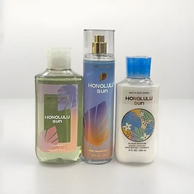 BATH & BODY WORKS HONOLULU SUN BODY MIST SPRAY + SHOWER GEL + BODY LOTION SET - Image 1 of 3