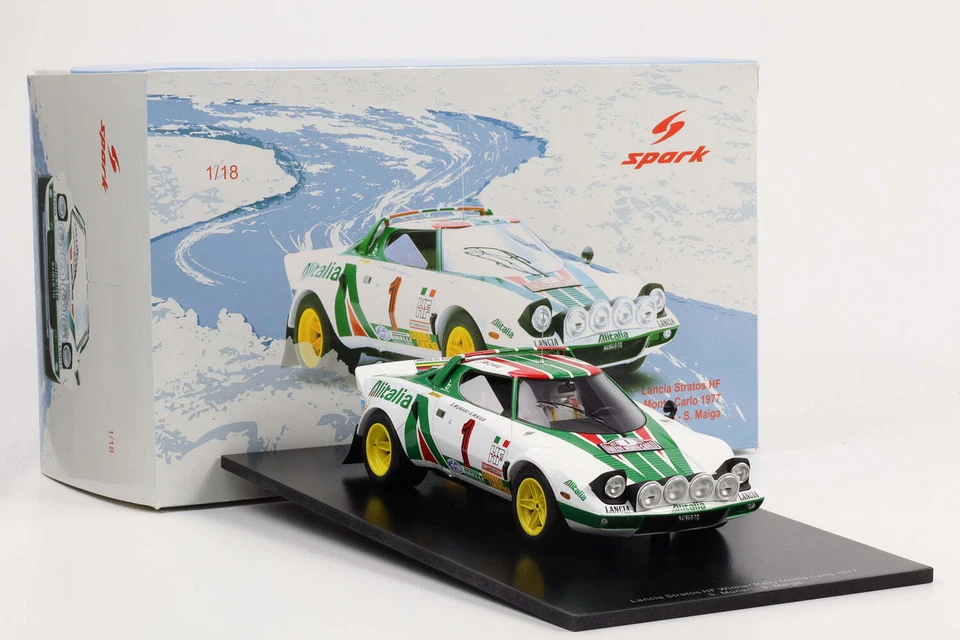 1 18 SPARK Lancia Stratos Hf Alitalia #1 Win.Rally Montecarlo 1977 Munari 18S535