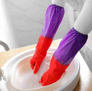 Dishwashing Cleaning Long Velvet Band Winter Household Waterproof Warm Gloves - Picture 1 of 3