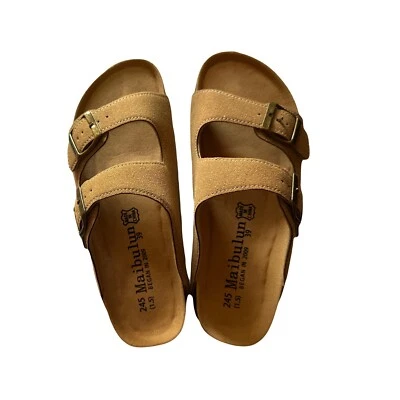 Zapatos cómodos antideslizantes diseño rayas beige talla 9 toboganes mujer Foto 1 de 4