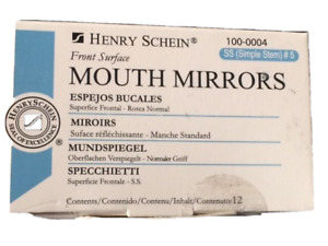 Dental  Mouth Mirror front surface simple stem Henry Schein #5  12/Box ,  Miltex