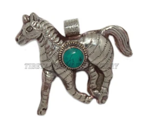 Turquoise pendant Horse Pendant Animal Pendant Tibetan Pendant Nepalese Pendant - Picture 1 of 4