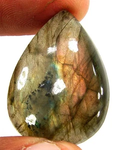 50.55 Ct Natural Labradorite Pink Fire Gemstone Cabochon Wire Wrap Stone - 25043 - Picture 1 of 3
