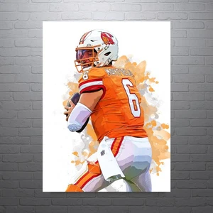 Baker Mayfield Tampa Bay Bucs Retro Estampado Deportivo, Hombre Cueva - Imagen 1 de 5