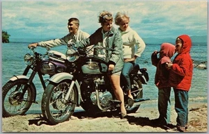 Vintage TRIUMPH MOTORCYCLES Advertising Postcard / 1964 New York World's Fair - Picture 1 of 2