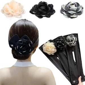 Hand Embroidered Flowers Deft Bun Maker - 3Pcs Women's Hair Bun Roller - Picture 1 of 7
