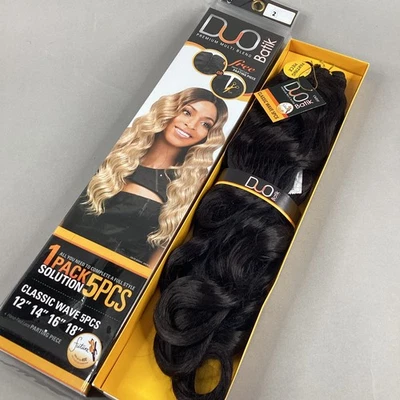 Extensiones de cabello sintético Classic Wave #2 marrón oscuro 12"-18" 5 piezas Batik Duo Foto 1 de 4