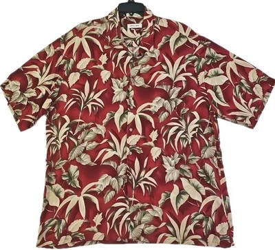 Pierre Cardin~Men's Size XL~Brown Hawaiian Shirt Rayon Short Sleeve Floral Prnt. - Image 1 of 4