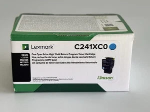 Lexmark C241XC0 Cyan Extra High Yield Toner Cartridge, 3,500 Pages, OEM - Picture 1 of 6