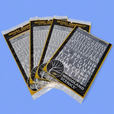 Lot of 4 Woodland Scenics MG714 Roman RR Dry Transfer Decals - White  - Image 1 of 4