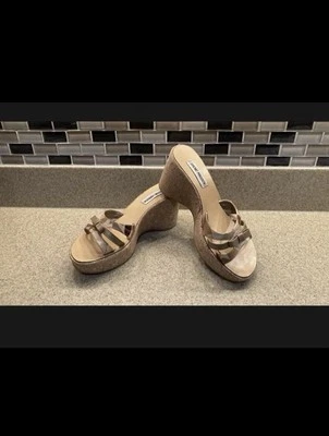 Sandalias de cuña Steve Madden para mujer talla 7 mezcla marrón neutro camuflaje Foto 1 de 4