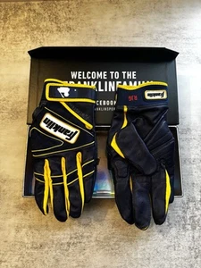 Guantes de bateo Franklin Custom CFX Pro - azules/amarillos con caja talla L - iniciales RJG - Imagen 1 de 6