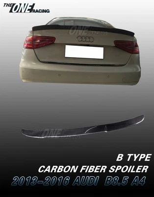 Carbon fiber spoiler for 2013-2016 Audi A4 B8.5/A4 Quattro Sedan 4dr Type B - Image 1 of 4