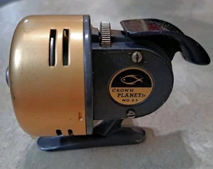 Vintage Angelrolle..Crown Planet Jr No.65..gold und schwarz top  - Bild 1 von 4