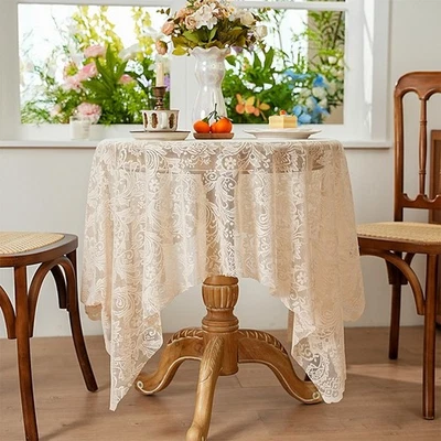 Fashionable Lace Hollowed Table Cover for Dining and Coffee Tables of Any Shape - Image 1 of 4