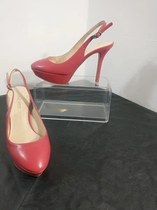 Nine West  Women's SZ 5 M Red Leather Slingback Sandals  - Picture 1 of 9