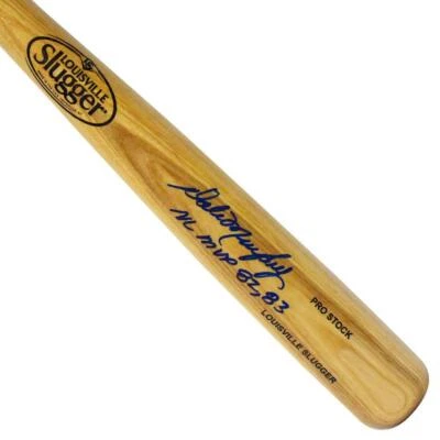 Dale Murphy Firmado NL MVP 82-83 Inscripción Louisville Slugger Oficial MLB Rubio Foto 1 de 2