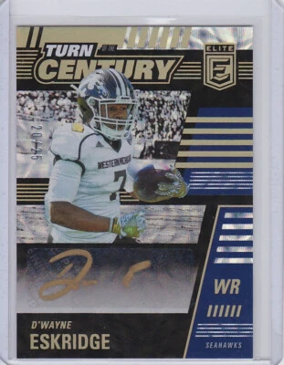 2021 Elite D'Wayne Eskridge Turn of the Century BLACK GOLD Rookie Auto! #20/25!  - Image 1 of 2