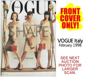 COVER ONLY - VOGUE Italy February 1998 MAGGIE RIZER Elsa Benitez EUGENIA SILVA - Picture 1 of 2