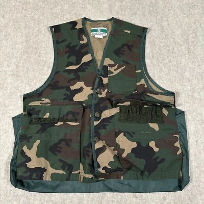 Vtg Game Winner Sportswear Vest Field Hunting Mens Medium 38/40 Camo Bird Duck - Image 1 of 4