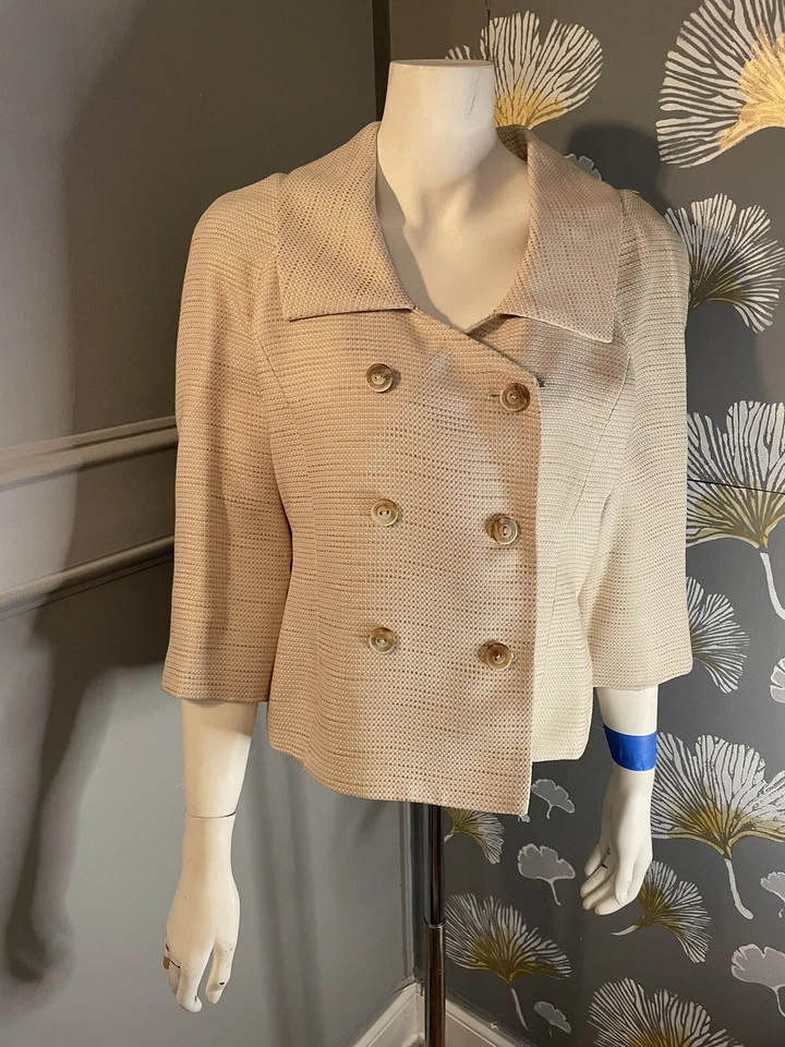 Traje Falda Doble Pecho Marfil Pastel Pálido Amanda Smith Talla:10, Falda 12 Foto 1 de 4