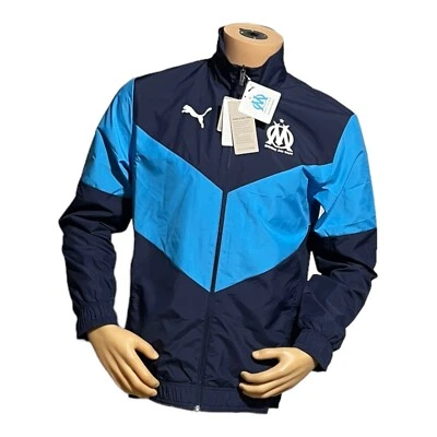 Puma 2021-2022 Marseille Pre-Match Jacket blue size small (759535) - Image 1 of 4