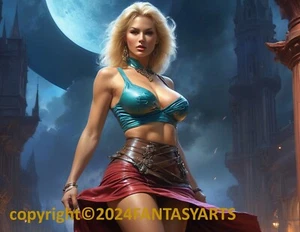 Hermosa Sexy Caliente Rubia Fantasía Chica F Brillante Foto 8.5" x 11" - Imagen 1 de 1