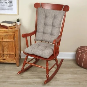 Gripper Non-Slip Taylor XL Rocking Chair Cushion Set Tufted Graystone New - Picture 1 of 5