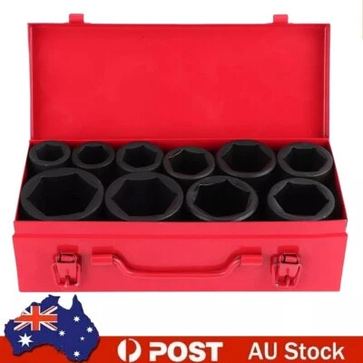 10PCS 3/4" DRIVE DEEP IMPACT Socket Set 22-50mm HGV Long Reach Impact Socket Set - image 1 of 4