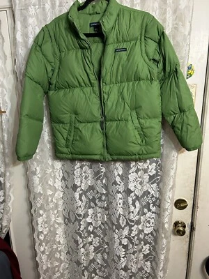 CHAQUETA PUFFER NIÑOS GRANDE 14-16 LANDS END VERDE Foto 1 de 4