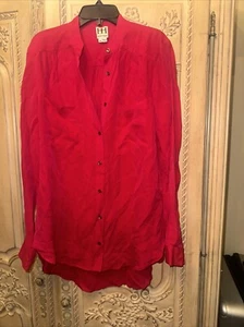 Haute Hippie Drapey Button Down Silk Blouse Top $295.00 size Medium - Picture 1 of 3