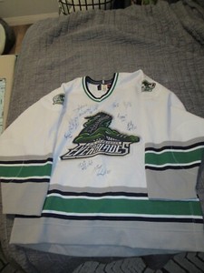 TEAM SIGNED NWT 2000-01 Florida Everblades Authentic ECHL Hockey Jersey, Pro 52