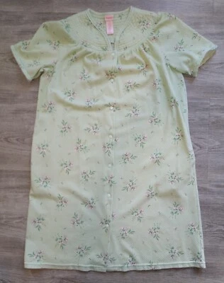 Abrigo de casa Secret Treasures para mujer talla L verde frente a presión longitud media.  CE15 Foto 1 de 3