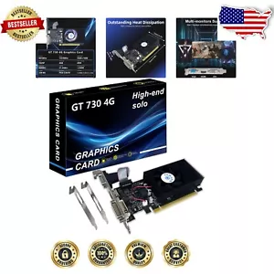4GB PCIe GT 730 Graphics Card - Perfect for 2K Gaming with Low Profile Bracket - Picture 1 of 8