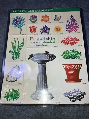 Stampendous Stamps SS108 Flower Garden Rubber Stamp Set 17 Unmounted Idea Sheet - Image 1 of 3