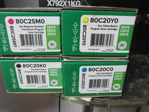 Lexmark Toner Set 80C20K0 80C20C0 80C20M0E 80C20Y0E / CX510 410 310 original - Afbeelding 1 van 1