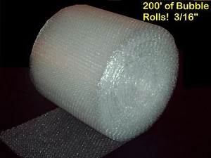200' of Bubble Wrap® Rolls (SMALL) 3/16" Bubble! 12" Wide! Perforated Every 12" - Picture 1 of 3