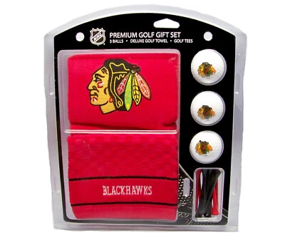 Chicago Blackhawks Regulation Size Golf Balls Tees Embroidered Towel Set - Imagem 1 de 2